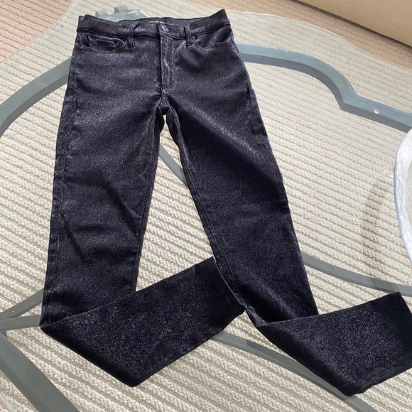 Gisele high rise skinny Black orchid shiny pants - Picture 7 of 11